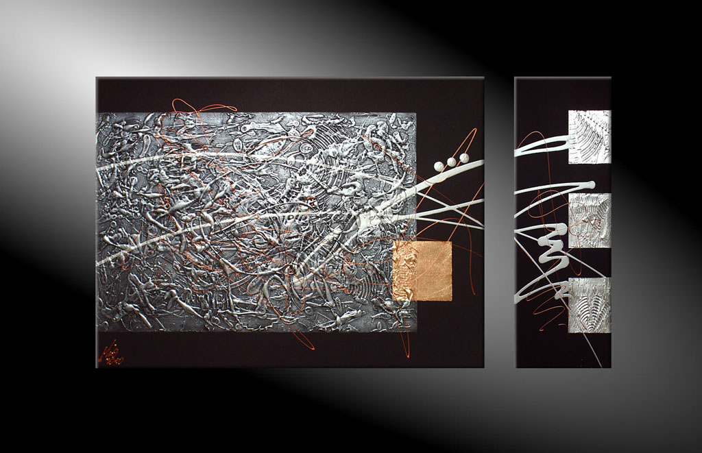  - SILVER SQAURES 100x60 cm Moderne Kunst in Acryl kaufen